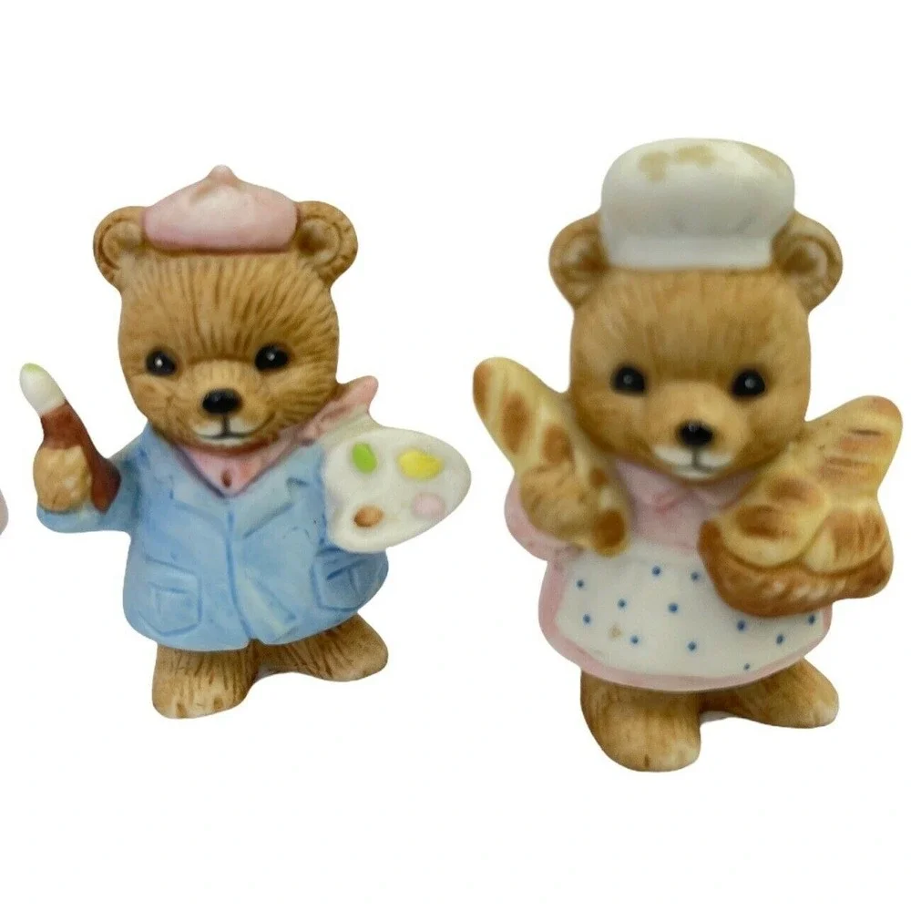 5 Homco Career Professional Bears Home Interior Figurines #8820 Fireman‎ Baker